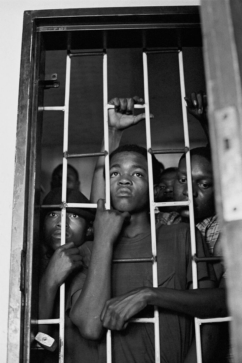 SOUTH AFRICA. 1960s. These boys were caught trespassing in a white area.