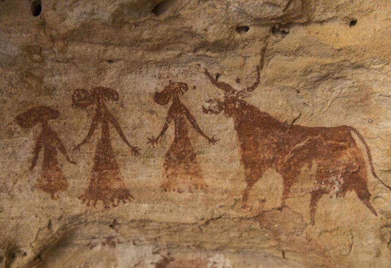 Rock painting, Ennedi Plateau, UNESCO World Heritage Site, Ennedi region, Chad, Africa