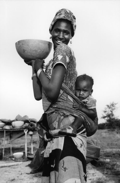 NIGER. The Bororos "peuls" tribe. 1993. 
NIGER. Near Tahoua.

Known throughout West Africa as nomadic pastoral tribes, where it is important to have the largest livestock herds available in order to have power and authority.The herds and their families move for thousands of kilometers along ancient routes, following waterholes and trading posts as their cattle's lifestyle is bound to the routes where water can be found. These photos are taken in various nomadic camps East of Tahoua.